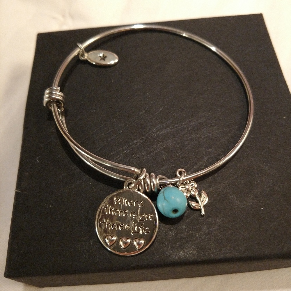 Silver Bangle Bracelet - Picture 2 of 2